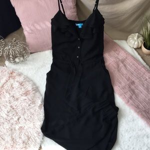 L’Amour Juniors Black Ruffled Jumpsuit